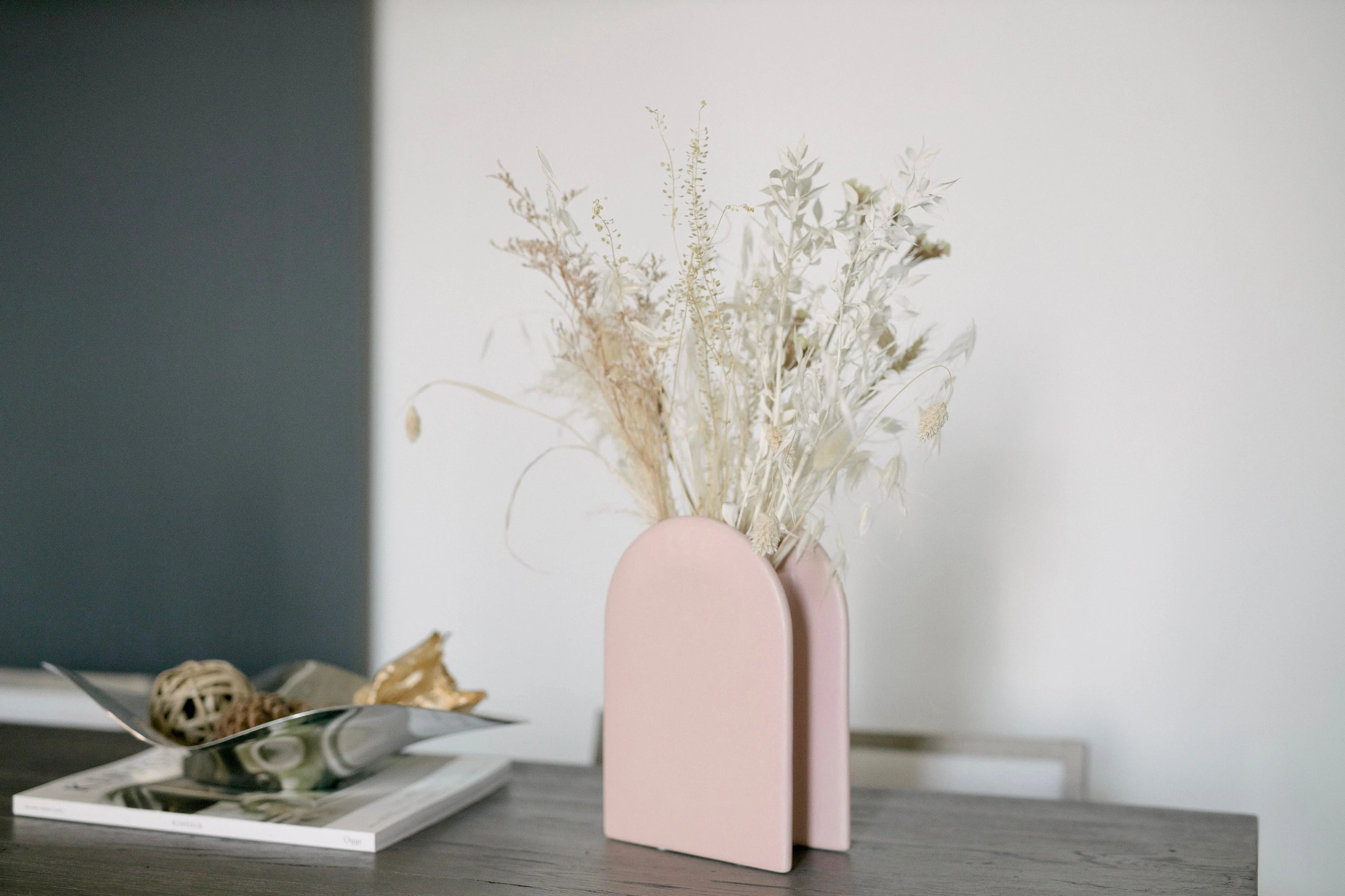 Modern Ceramic Pink Arched Vase