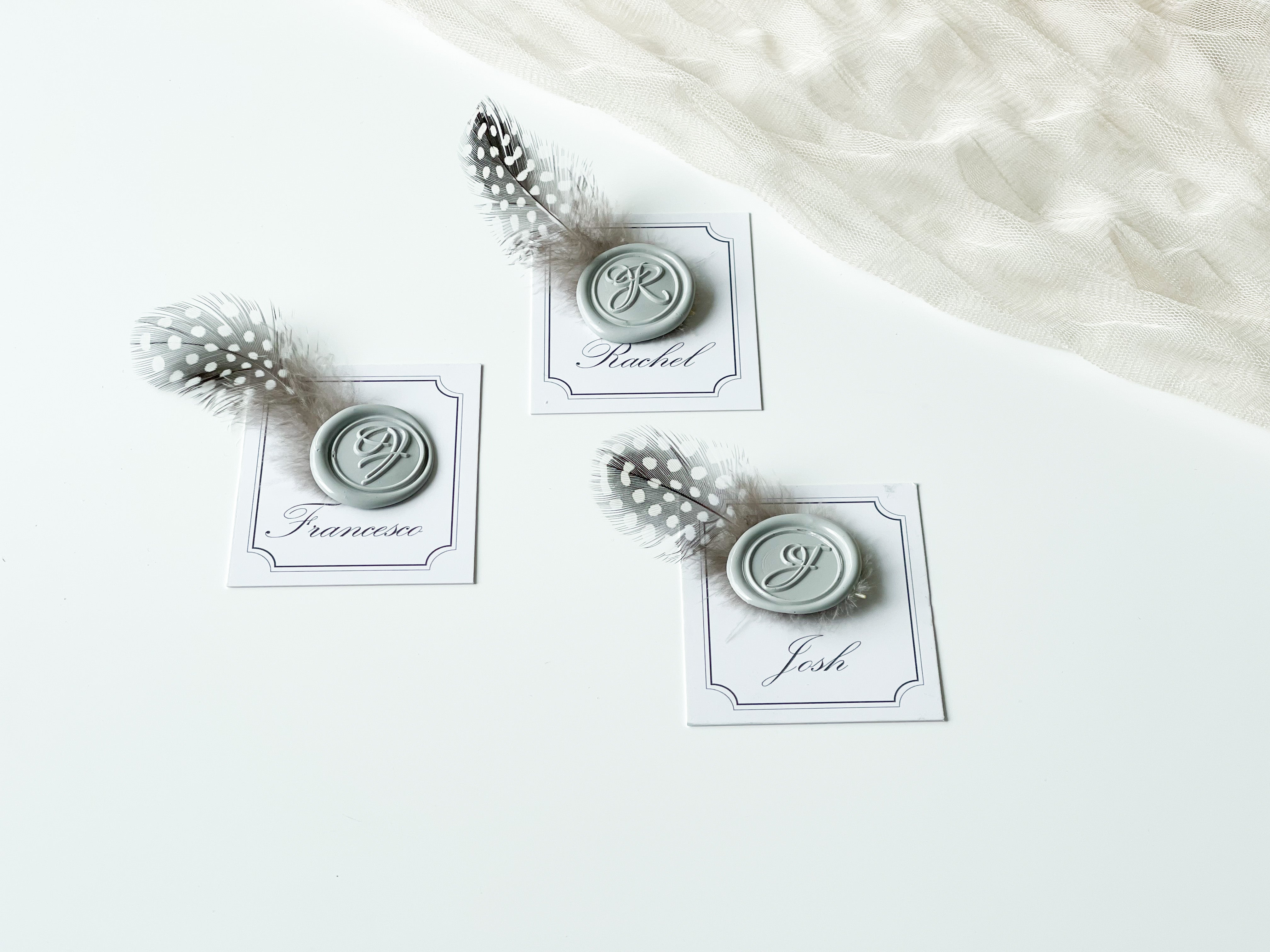 Decorative Polka Dot Feathers for Wax Seals