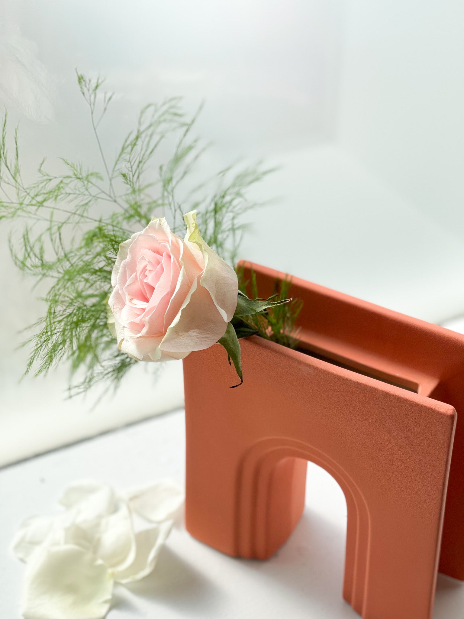 Modern Ceramic Orange Arch Vase