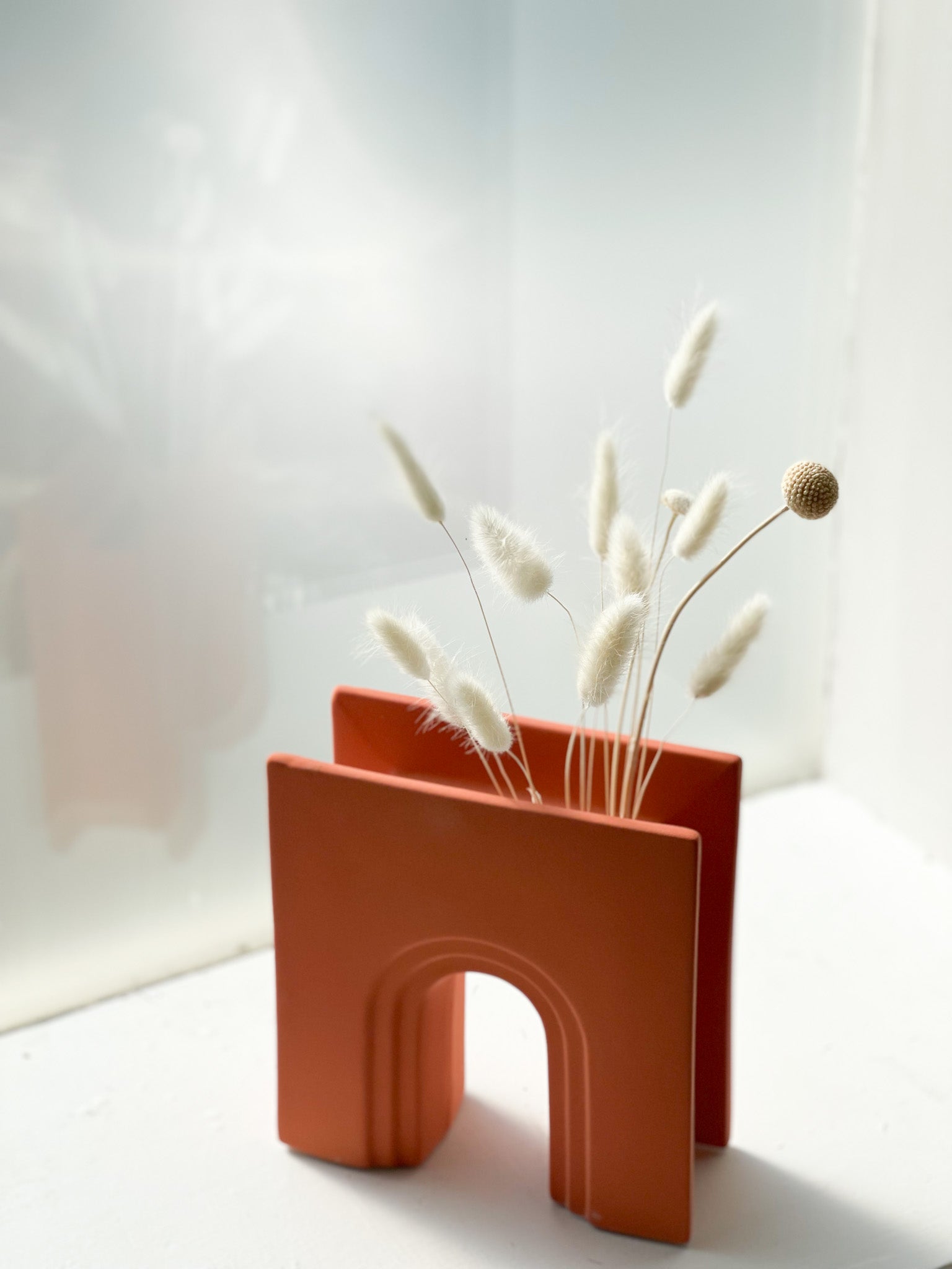 Modern Ceramic Orange Arch Vase