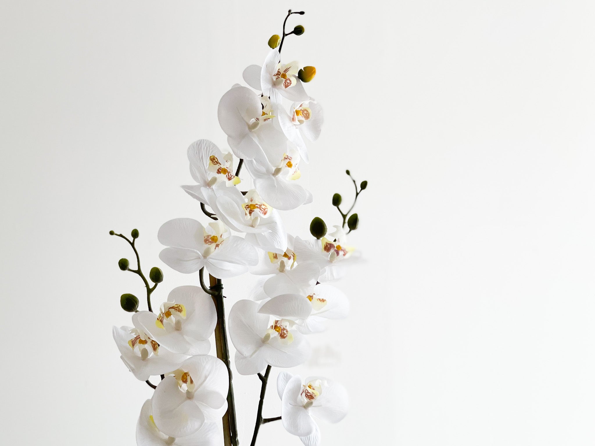 Artificial Orchid Flower Arrangement in White Vase