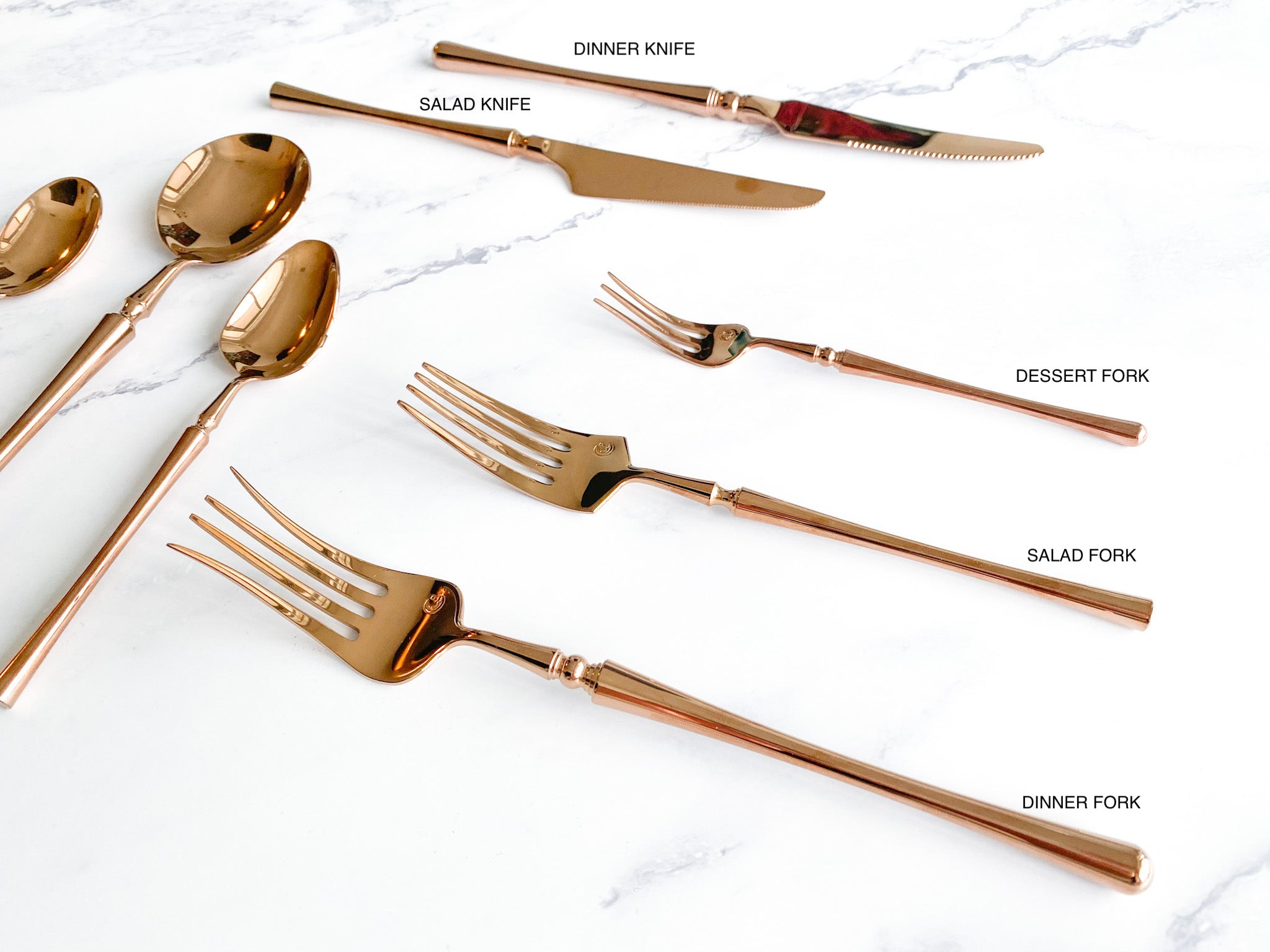 Modern Rose Gold Cutlery