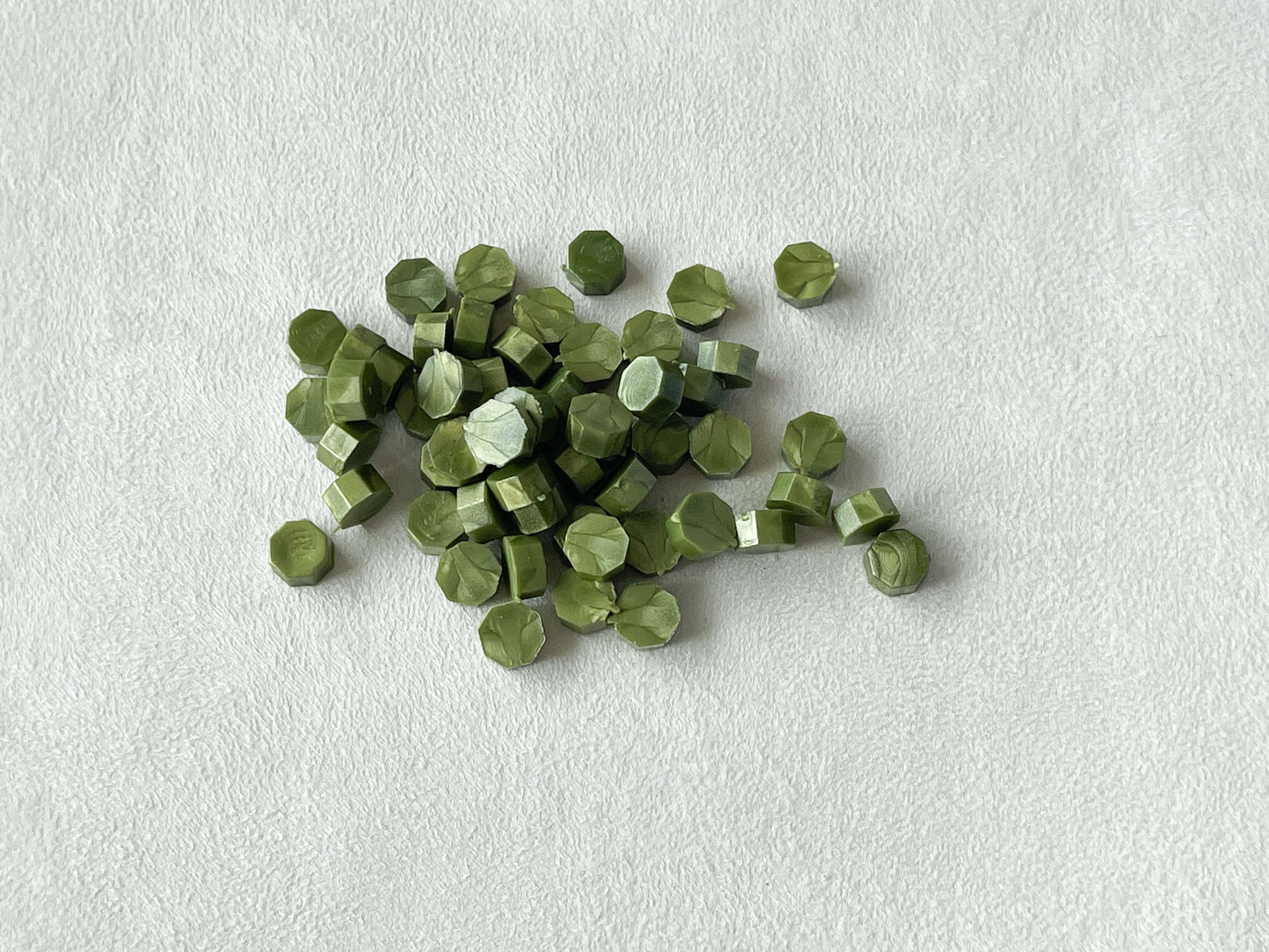 Moss Green Wax Beads (50/100/200 beads)