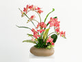 Artificial Pink Orchid Arrangement in Tan Pot