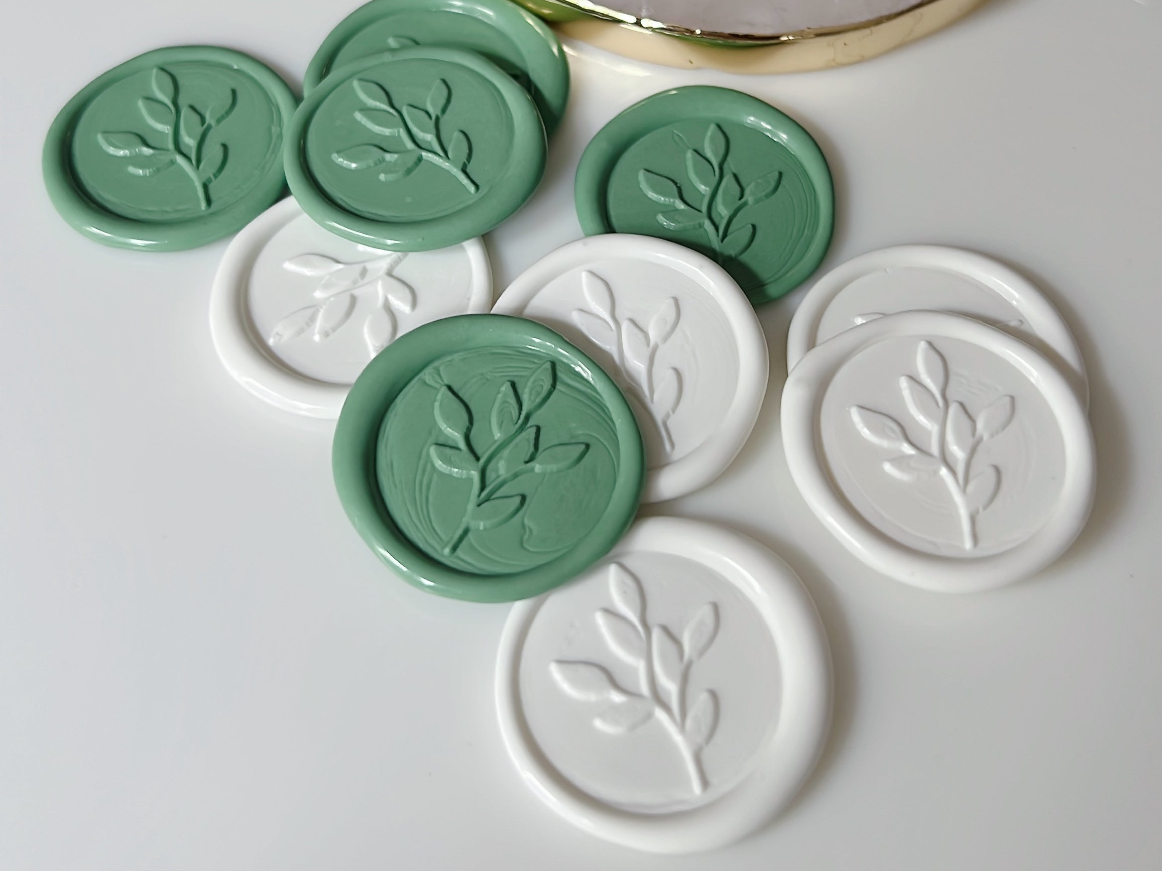 Leaf Wax Seal Sticker (w/ Adhesive Backing)