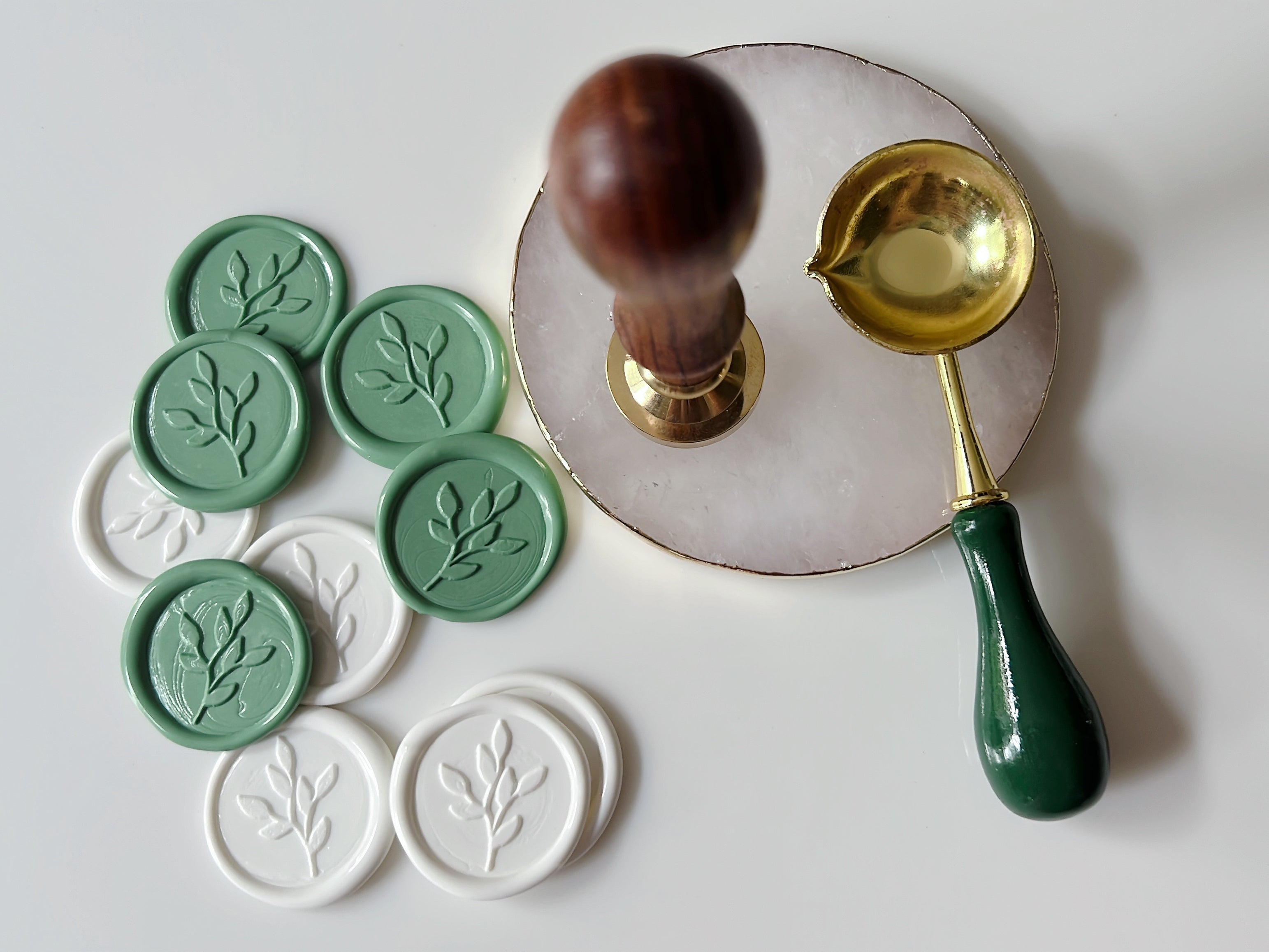 Leaf Wax Seal Sticker (w/ Adhesive Backing)