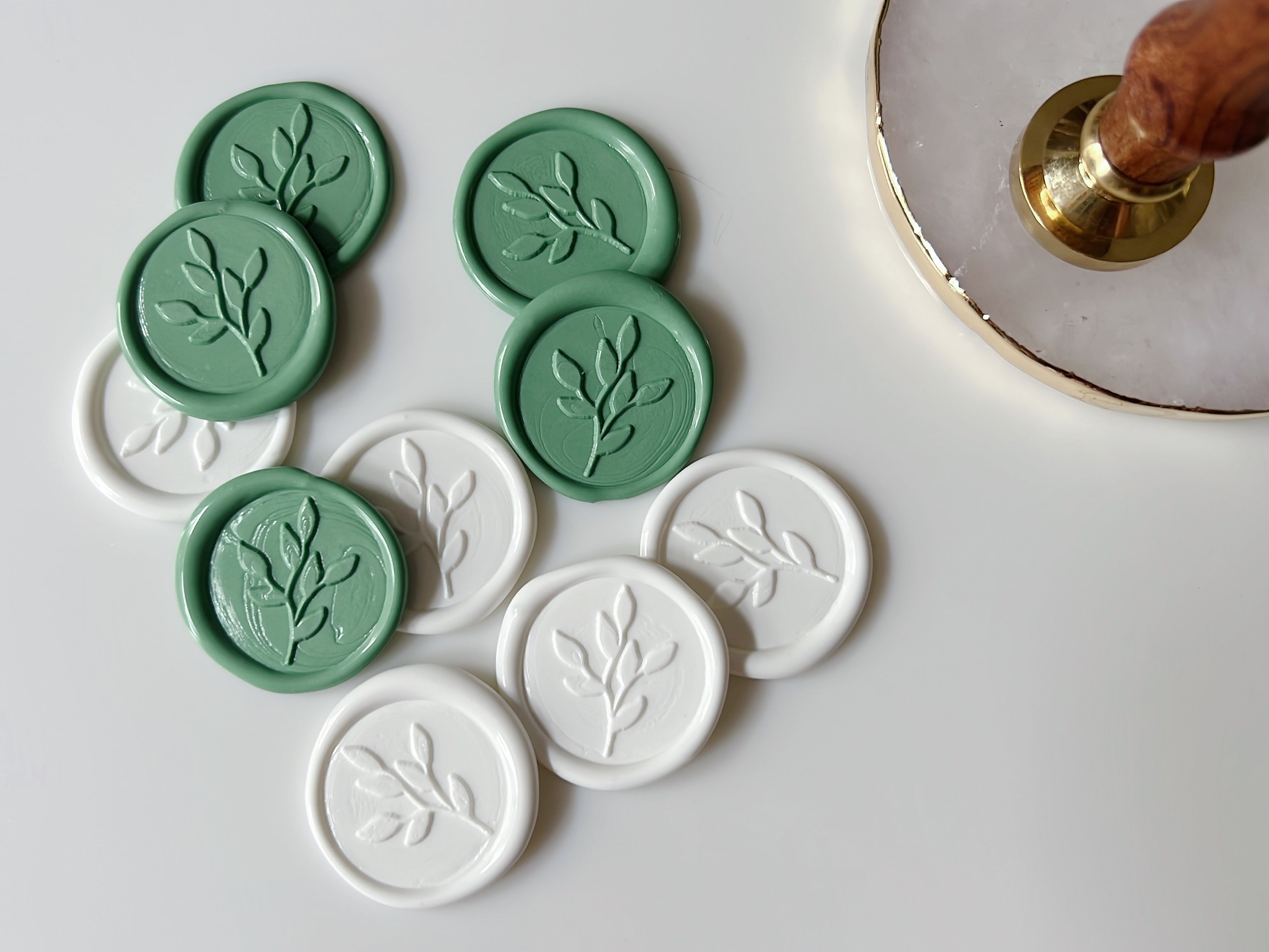 Leaf Wax Seal Sticker (w/ Adhesive Backing)